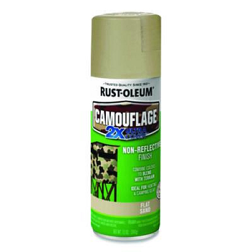 Rust-Oleum Camouflage Spray Paint, Flat Sand, 12 oz Aerosol Can, 6/Carton (339004CT)