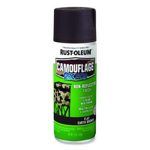 Rust-Oleum Camouflage Spray Paint, Flat Earth Brown, 12 oz Aerosol Can, 6/Carton (279178CT)