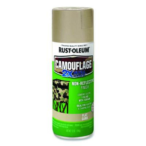 Rust-Oleum Camouflage Spray Paint, Flat Sand, 12 oz Aerosol Can, 6/Carton (339004CT)