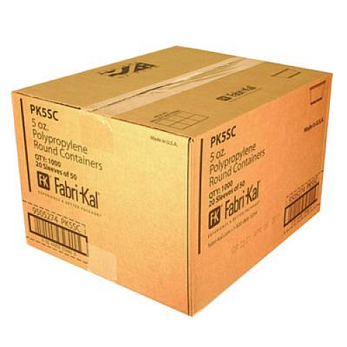 Fabri-Kal Microwavable Deli Containers, 5 oz, 3.6" Diameter x 1.8" h, Clear, Plastic, 1,000/Carton (PK5SC)