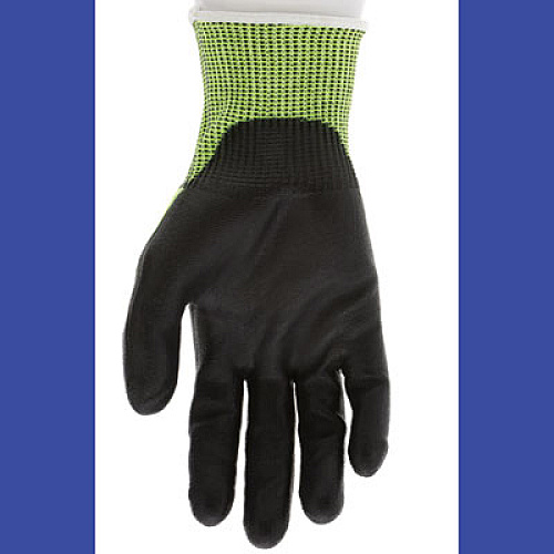 MCR Safety Cut Pro 9277PU Gloves, 10" Long, Large, Black/Lime, 12 Pairs (9277PUL)