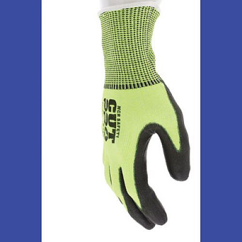 MCR Safety Cut Pro 9277PU Gloves, 10" Long, X-Large, Black/Lime, 12 Pairs (9277PUXL)
