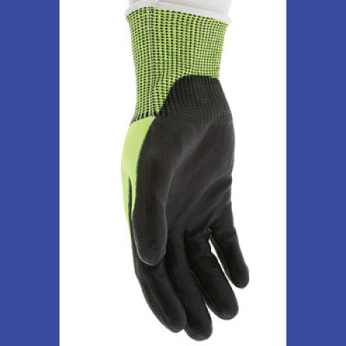 MCR Safety Cut Pro 9277PU Gloves, 10" Long, X-Large, Black/Lime, 12 Pairs (9277PUXL)