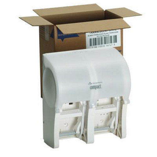 Georgia Pacific Professional Compact Quad Vertical Four-Roll Coreless Tissue Dispenser, 12.06 x 8 x 14.44, White (56747A)