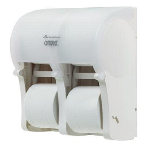 Georgia Pacific Professional Compact Quad Vertical Four-Roll Coreless Tissue Dispenser, 12.06 x 8 x 14.44, White (56747A)