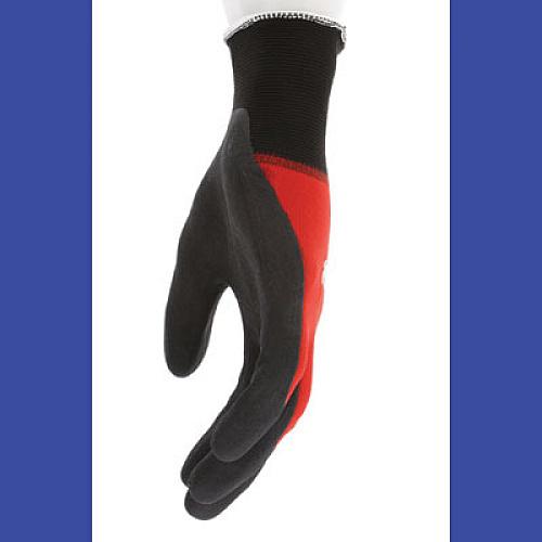 MCR Safety Ninja BNF N96970 Gloves, 10" Long, X-Large, Black/Red, 12 Pairs (N96970XL)