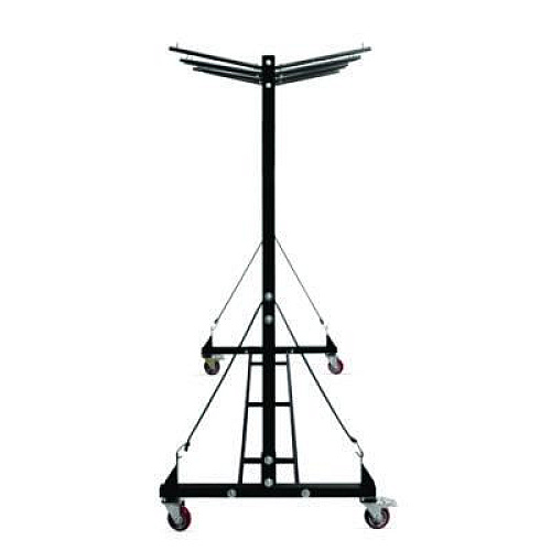 AdirOffice Folding Chair and Table Combo Cart, Metal, 600 lb Capacity, 33.7 x 65 x 67, Black (I69001)