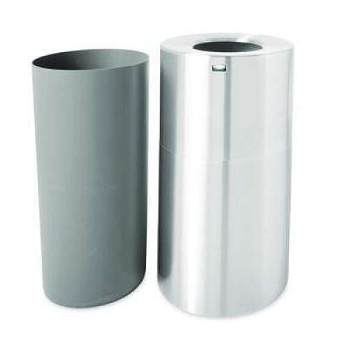 Rubbermaid Commercial Atrium Aluminum Container with Liner, 35 gal, Aluminum, Satin Aluminum (AOT35SANL)
