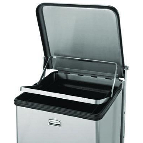 Rubbermaid Commercial Defenders Heavy-Duty Steel Step Can, 6.5 gal, Stainless Steel (ST12SSPL)