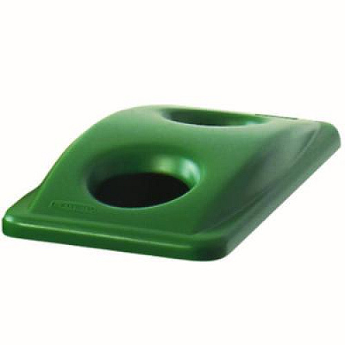 Rubbermaid Commercial Slim Jim Bottle and Can Recycling Top, 20.38w x 11.38d x 2.75h, Green (269288GN)