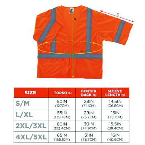 ergodyne GloWear 8310HL Type R Class 3 Economy Mesh Vest, 2X-Large to 3X-Large, Orange (22017)