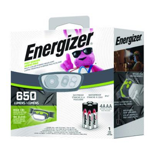 Energizer Pro Series Multi-Color Hybrid Headlamp, Rechargeable Lithium Ion Battery/4 AAA Batteries (Included), Gray/Green (ENY38A42P)