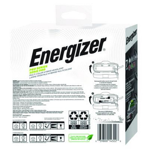 Energizer Pro Series Multi-Color Hybrid Headlamp, Rechargeable Lithium Ion Battery/4 AAA Batteries (Included), Gray/Green (ENY38A42P)