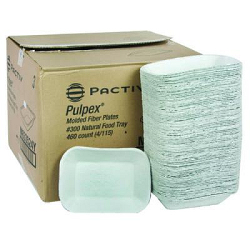 Pactiv Evergreen EarthChoice Pulpex Steep Wall Food Tray, 9.1 x 6.9 x 1.75, Natural, Paper, 460/Carton (M633524Y)