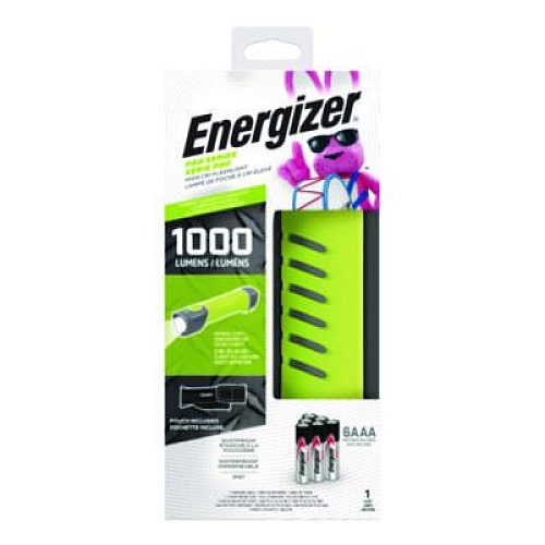 Energizer Pro Series Handheld High CRI Flashlight, Rechargeable Lithium Ion Battery/6 AAA Batteries (Included), Gray/Green (ENYPHH62)