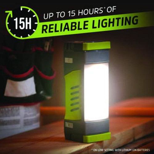 Energizer Pro Series Work Light, Rechargeable Lithium Ion Battery/3 AA Batteries (Included), Gray/Green (ENYPWL31)