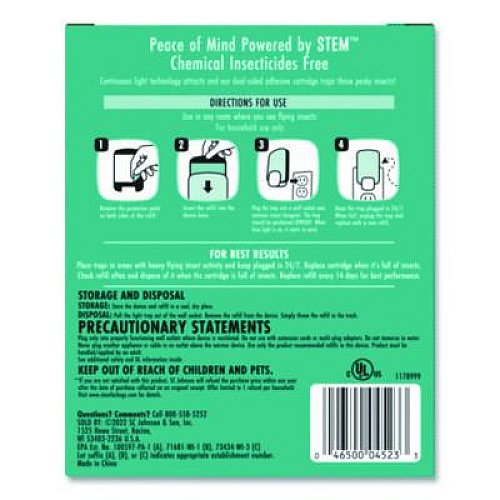 SC JOHNSON STEM Light Trap, with Refill, 4/Carton (372853)