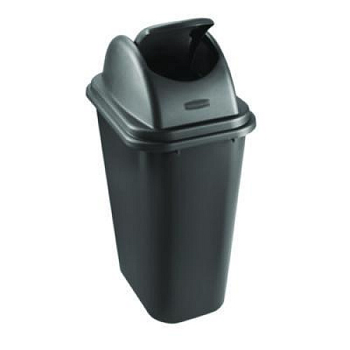 Rubbermaid Commercial Rectangular Free-Swinging Plastic Lids, Black (306600BK)