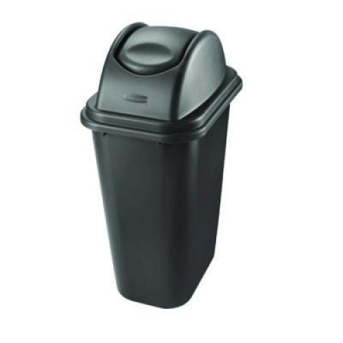 Rubbermaid Commercial Rectangular Free-Swinging Plastic Lids, Black (306600BK)
