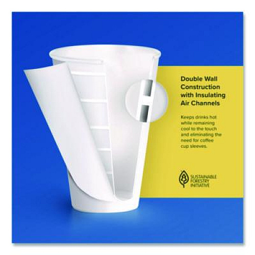SOLO Thermoguard Insulated Paper Hot Cups, 20 oz, White Sustainable Forest Design, 600/Carton (DWTG20W)