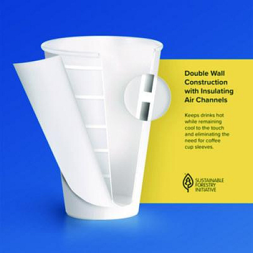 SOLO Thermoguard Insulated Paper Hot Cups, 8 oz, White Sustainable Forest Design, 40/Pack (DWTG8W)