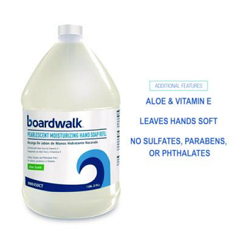 Boardwalk Pearlescent Moisturizing Liquid Hand Soap Refill, Aloe Scent, 1 gal Bottle (450EA)