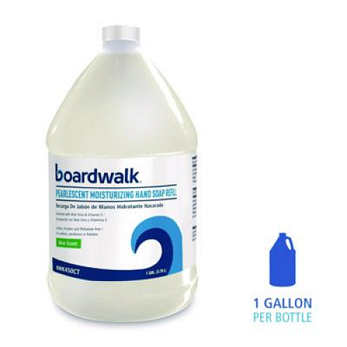 Boardwalk Pearlescent Moisturizing Liquid Hand Soap Refill, Aloe Scent, 1 gal Bottle, 4/Carton (450CT)