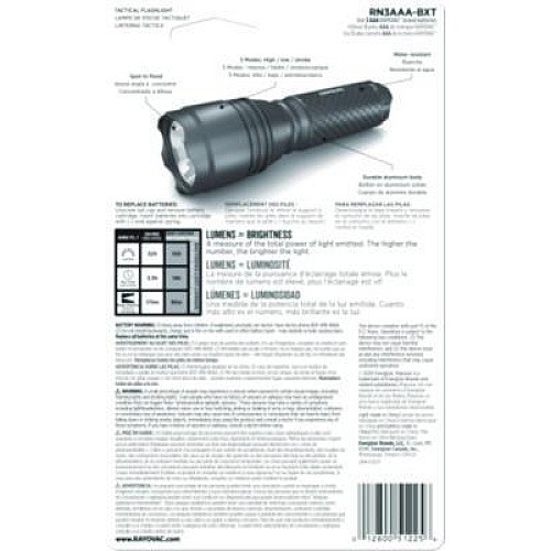 Rayovac LED Aluminum Flashlight, 3 AAA Batteries (Included), Black (RN3AAABXT)