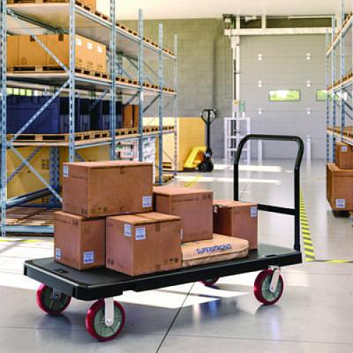 Suncast Commercial Resin Platform Truck, 1,600 lb Capacity, 30.25 x 64.5 x 41, Black (PDPT3060)