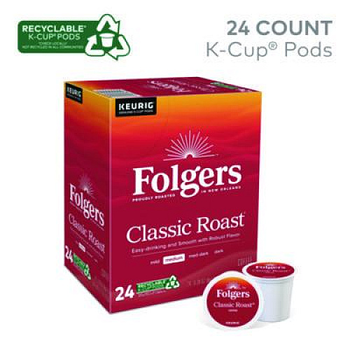 Folgers Gourmet Selections Classic Roast Coffee K-Cups, 24/Box (6685)