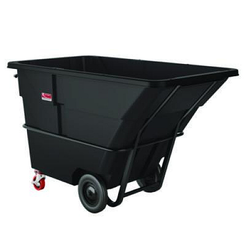 Suncast Commercial 2 cu yd Heavy Duty Tilt Truck, Forkliftable Frame, 2,300 lb Capacity, Black/Red (RMTTHD200)