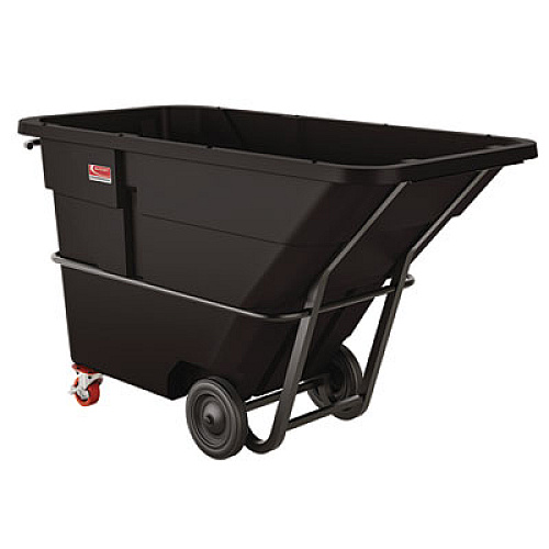 Suncast Commercial 1.5 cu yd Standard Duty Tilt Truck, Forkliftable Frame, 1,300 lb Capacity, Black/Red (RMTTSD150)