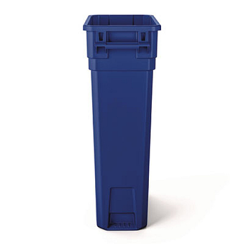Suncast Commercial 23 Gallon Resin Slim Recycling Trash Can, Plastic, Blue/White (TCNH2030BLR)