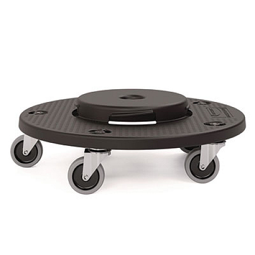 Suncast Commercial Utility Trash Can Dolly, 350 lb Capacity, 20.75" x 6.5", Black, 2/Pack (TCUDOLLY2A)