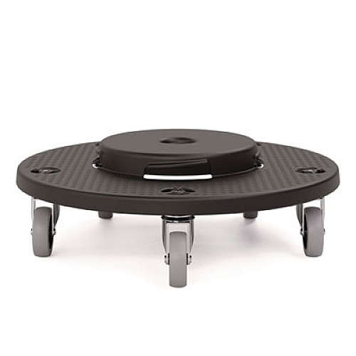 Suncast Commercial Utility Trash Can Dolly, 350 lb Capacity, 20.75" x 6.5", Black, 2/Pack (TCUDOLLY2A)