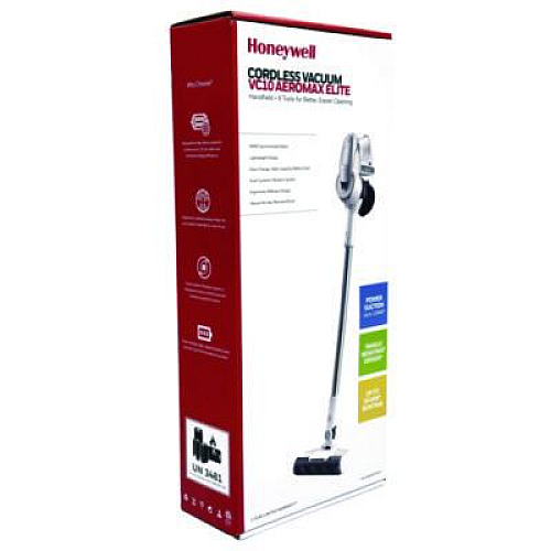 Honeywell Aeromax Elite VC10 Cordless Vacuum, 8.7" Cleaning Path, White (HVC10AMEWT01)
