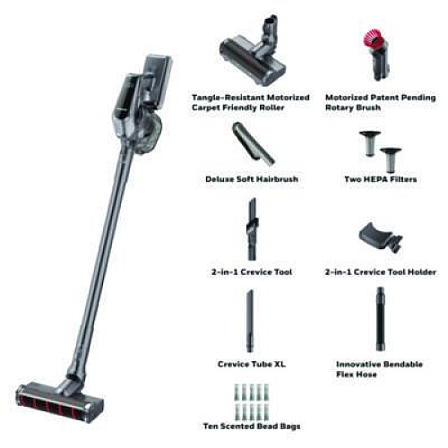 Honeywell Aeromax Pro VC16 Cordless Vacuum, 8.5" Cleaning Path, Dark Silver (HVC16AMPSG01)