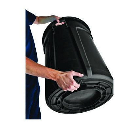 Rubbermaid Commercial Vented Round Brute Container, 32 gal, Plastic, Black, 6/Carton (1867531CT)