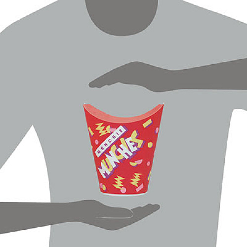 SOLO Grease-Resistant Paper Munchie Cup Containers, ProPlanet Seal, 9 oz, 3.44" Diameter x 7.23" h, Munchies Design, 500/Carton (GF90)