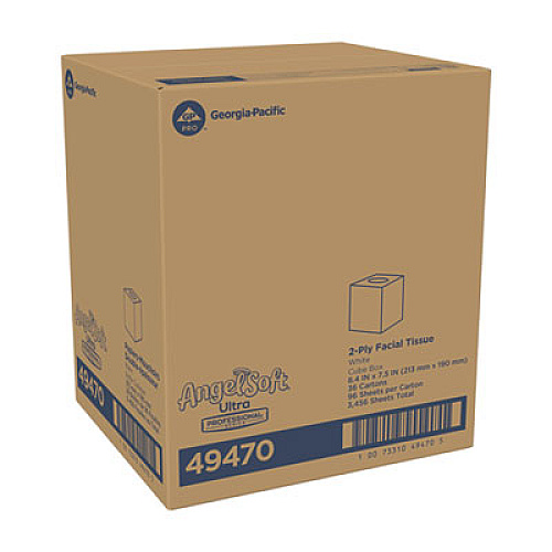 Angel Soft ps Ultra Facial Tissue, 2-Ply, White, 96 Sheets/Box, 36 Boxes/Carton (49470)