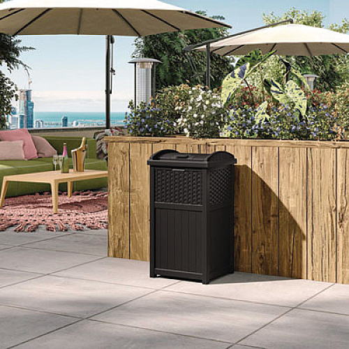 Suncast 30 Gallon Trash Hideaway, Plastic, Black (GHW1732BK)