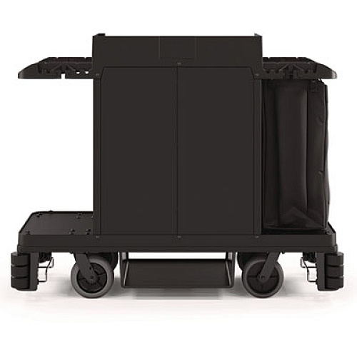 Suncast Commercial Partially Assembled Premium Housekeeping Cart, Plastic, 1 Shelf, 24 x 62.13 x 49.75, Black (HKC2002)