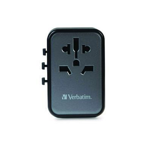 Verbatim UTA-09 Gan III Universal Travel Adapter, (2) USB-A/(2) USB-C/USB-C with Power Delivery 3.0 (32124)