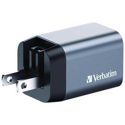 Verbatim 35 W 2-Port GaN Wall Charger, Black/Gray (32200)