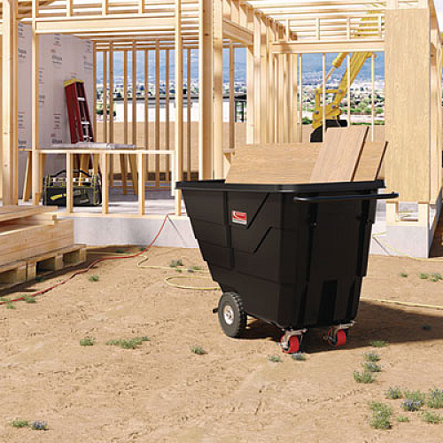Suncast Commercial 0.5 cu yd Light Duty Tilt Truck, 850 lb Capacity, Black (RMTTLD504F1D)