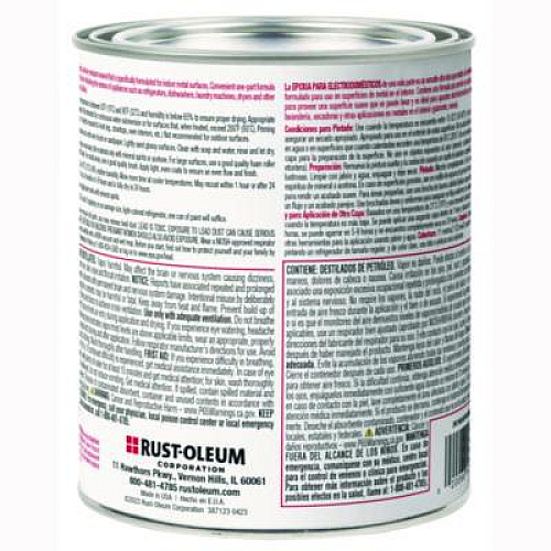 Rust-Oleum Appliance Epoxy Gloss Paint, Gloss White, 1 qt Bucket/Pail, 2/Carton (241168)