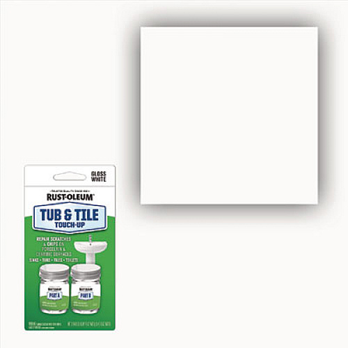 Rust-Oleum Specialty Gloss White Tub and Tile Touch Up, Gloss White, 0.54 oz Glass Vials, 6 Kits/Carton (244166)