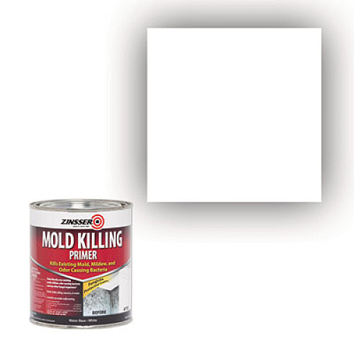 Zinsser Mold Killing Primer, Flat White, 1 qt Bucket/Pail, 4/Carton (276087CT)
