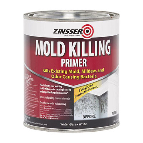 Zinsser Mold Killing Primer, Flat White, 1 qt Bucket/Pail, 4/Carton (276087CT)