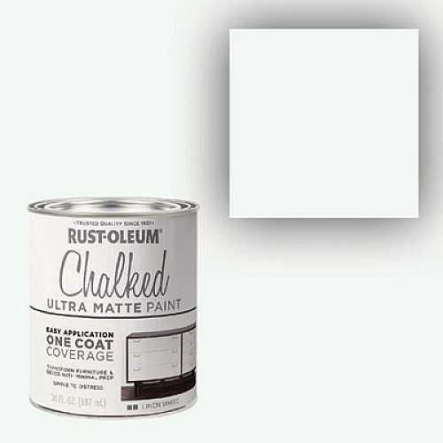 Rust-Oleum Ultra Matte Chalked Paint, Matte White, Quart Can, 2/Carton (285140)